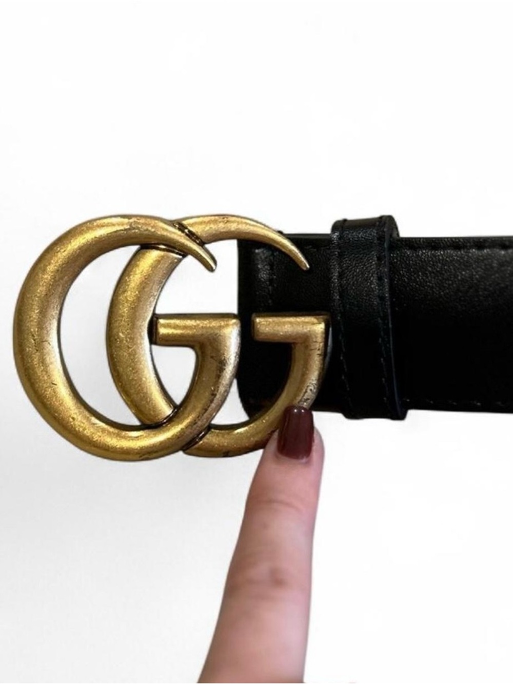 Gucci GG Marmont Black Leather
Wide Belt Gold Double G Buckle Size 32 - Picture 3 of 8